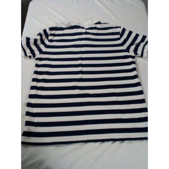 Men's Chaps Blue And White Striped Polo Shirts Size XL Short Sleeve - Picture 9 of 11